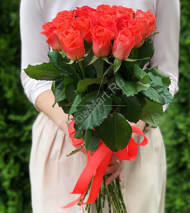Букет цветов - Коралловая роза